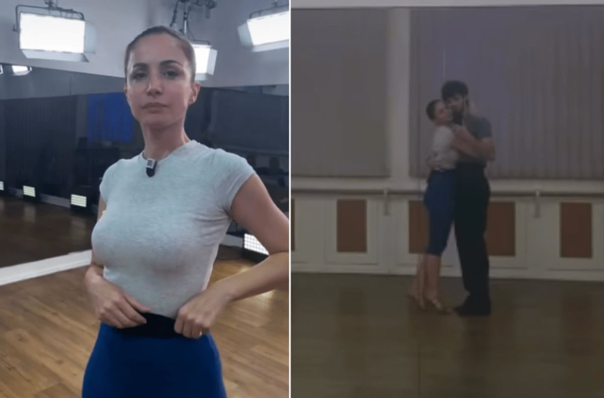 Ballando con le stelle Andrea Delogu torna in sala prove labbraccio con Nikita