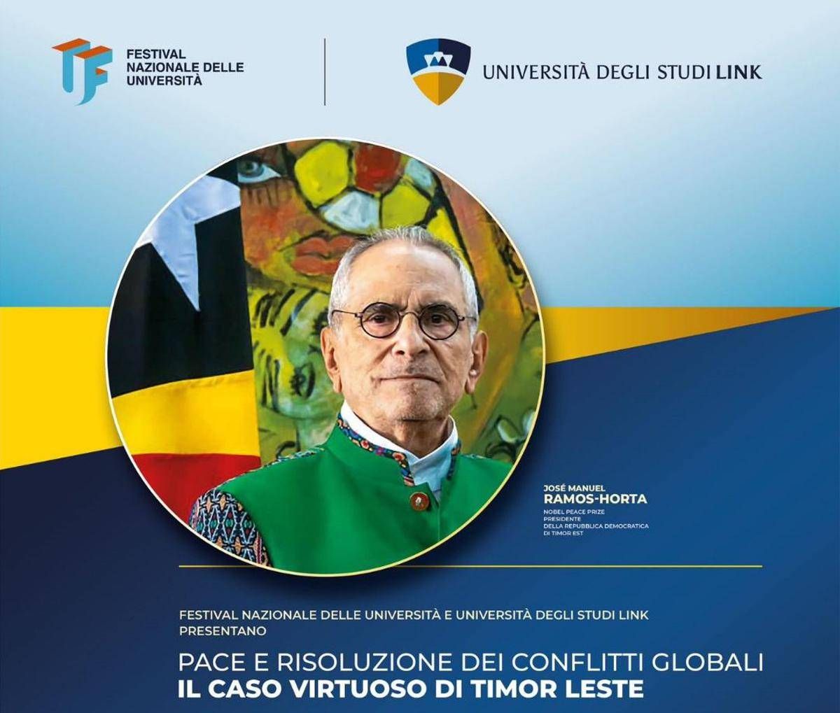 Il presidente di Timor Est Jose Ramos Horta venerdi alla Link di Roma
