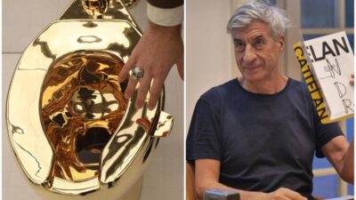 Il wc doro da 121 milioni di dollari di Cattelan sara esposto in un museo