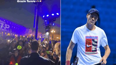 Sinner ringrazia Torino con. un errore ma poi rimedia