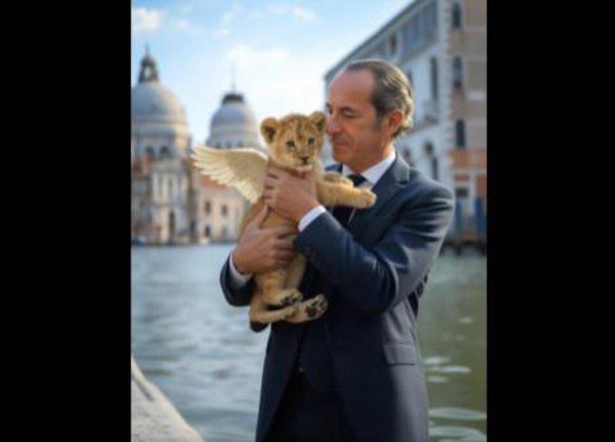 Veneto Zaia lancia la sua campagna elettorale social con un leoncino creato dallAI